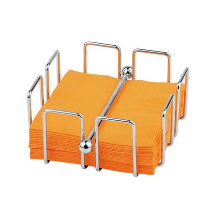 GGM Gastro (6 pcs) Napkin Holder - with Weight - BAR - Stainless Steel - for approx. 50 Cocktail Napkins - 140x140x65mm