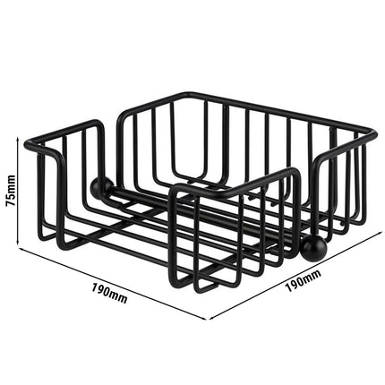 GGM Gastro (6 pcs) Napkin Holder - with Weighted Arm - URBAN - Metal - for Cocktail Napkins - 190x190x75mm - Black