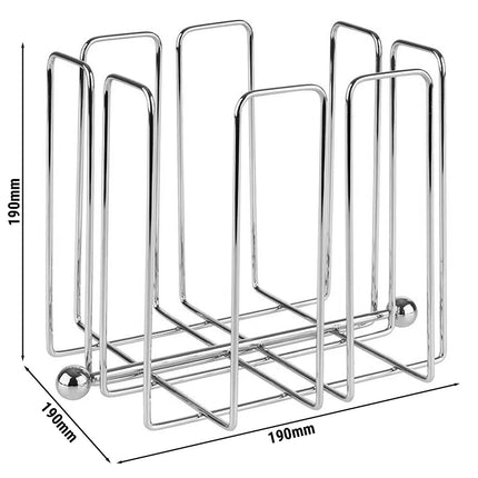 GGM Gastro (6 pcs) Napkin Holder - with Weighted Arm - WIRE - Chrome-Plated Metal - for Cocktail Napkins - 190x190x190mm