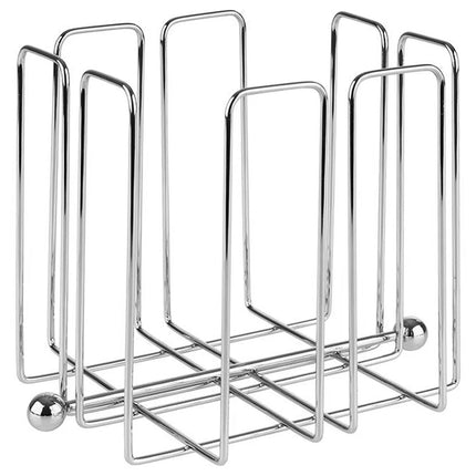 GGM Gastro (6 pcs) Napkin Holder - with Weighted Arm - WIRE - Chrome-Plated Metal - for Cocktail Napkins - 190x190x190mm