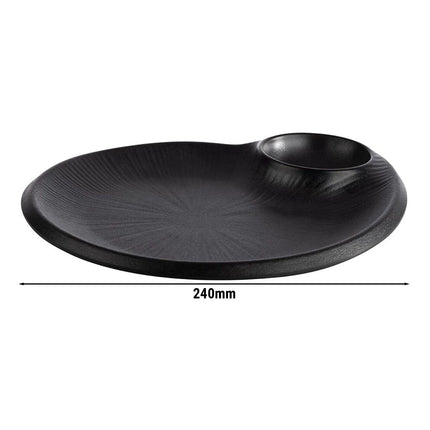 GGM Gastro (6 pcs) NERO | Platter - Melamine - 240x200mm - with 40ml dip bowl - Black