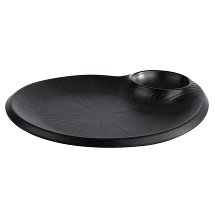 GGM Gastro (6 pcs) NERO | Platter - Melamine - 240x200mm - with 40ml dip bowl - Black