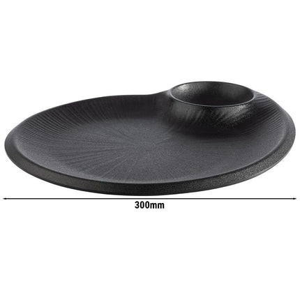 GGM Gastro (6 pcs) NERO | Platter - Melamine - 300x250mm - with 60ml dip bowl - Black