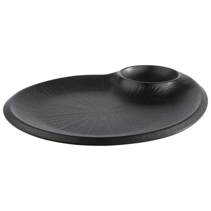 GGM Gastro (6 pcs) NERO | Platter - Melamine - 300x250mm - with 60ml dip bowl - Black