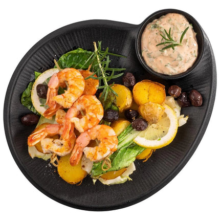 GGM Gastro (6 pcs) NERO | Platter - Melamine - 300x250mm - with 60ml dip bowl - Black