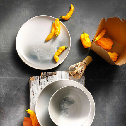 GGM Gastro (6 pcs) NORDIC | Deep Plate - Stoneware - Ø225mm - Green/White