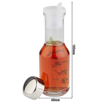 GGM Gastro (6 pcs) Oil and Vinegar Cruets - 200ml - Ø60mm - Height: 185mm - Glass; Stainless steel lid