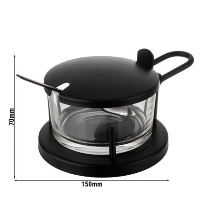 GGM Gastro (6 pcs) Parmesan cruet - CLASSIC - incl. spoon - Black - Matt
