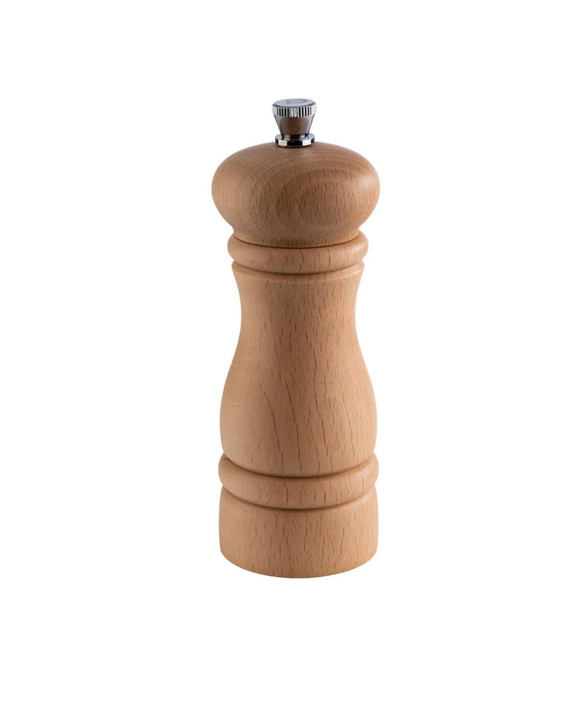 GGM Gastro (6 pcs) Pepper Mill PREMIUM - ETERNAL - Beech Wood - Height: 155mm - Light Brown