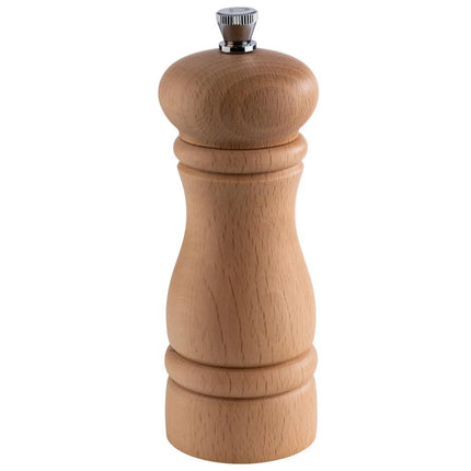 GGM Gastro (6 pcs) Pepper Mill PREMIUM - ETERNAL - Beech Wood - Height: 155mm - Light Brown
