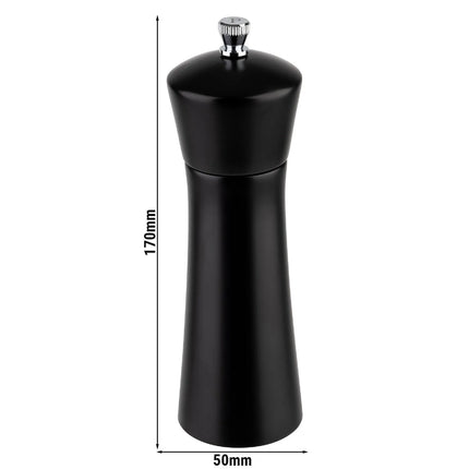 GGM Gastro (6 pcs) Pepper Mill PREMIUM - MIDNIGHT - Wood - Height: 170mm - Black