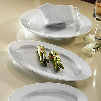 GGM Gastro (6 pcs) PERA | Kebab Platter - oval - Porcelain - 240x180mm - White