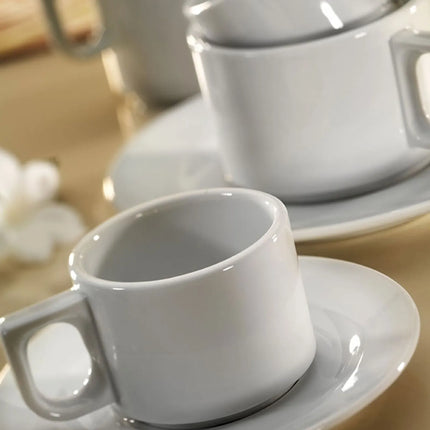 GGM Gastro (6 pcs) PERA White - Espresso saucers - Ø110mm - White