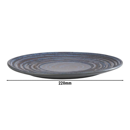 GGM Gastro (6 pcs) Plate - flat - LOOPS | - Melamine - Ø220mm - Blue/Grey