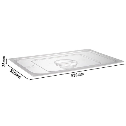 GGM Gastro (6 pcs) Polycarbonate GN Lid GN 1/1 - clear - 530x325x35mm - Height: 35mm