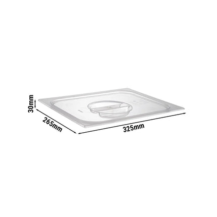 GGM Gastro (6 pcs) Polycarbonate GN Lid GN 1/2 - clear - 325x265x30mm - Height: 30mm