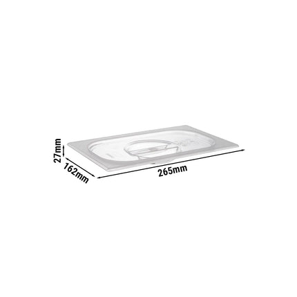 GGM Gastro (6 pcs) Polycarbonate GN Lid GN 1/4 - clear - 265x163x27mm - Height: 27mm