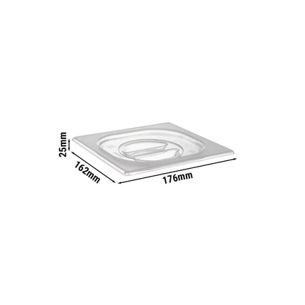 GGM Gastro (6 pcs) Polycarbonate GN Lid GN 1/6 - clear - 176x162x25mm - Height: 25mm
