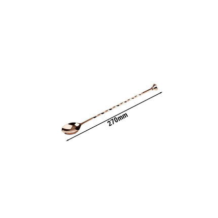 GGM Gastro (6 pcs) Professional Bar Spoon - Stainless Steel - with Twisted Stem - Length 270mm