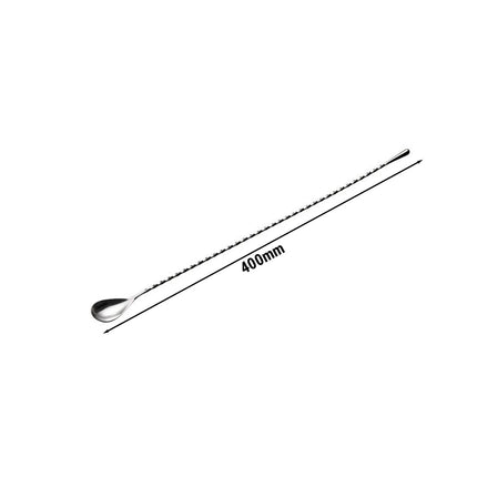 GGM Gastro (6 pcs) Professional Bar Spoon - Stainless Steel - with Twisted Stem - Length 400mm