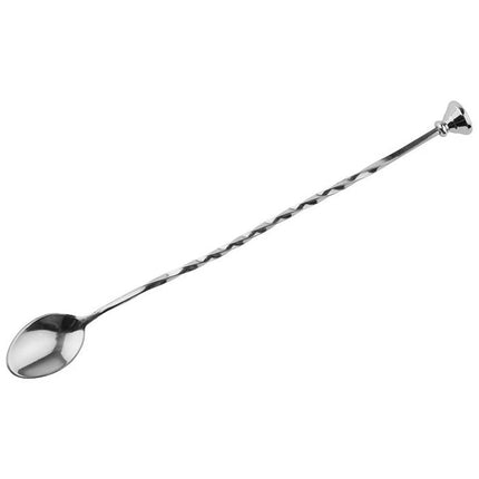 GGM Gastro (6 pcs) Professional Bar Spoon - Stainless Steel - with Twisted Stem - Length 270mm