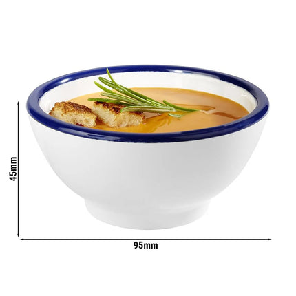 GGM Gastro (6 pcs) Ramekin - ENAMEL LOOK - Melamine - 90ml - round - Ø95mm - White/Blue