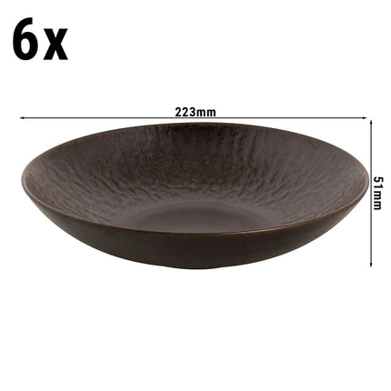 GGM Gastro (6 pcs) RUST | Deep Plate - Stoneware - Ø220mm - Brown