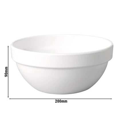 GGM Gastro (6 pcs) Salad Bowl - CASUAL MAXI - Melamine - 1.8L - Ø 200mm - 200x200mm - Depth: 90mm - White
