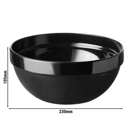 GGM Gastro (6 pcs) Salad Bowl - FRIENDLY - PET - 2.5L - round - Ø 230mm - Depth: 105mm - Black
