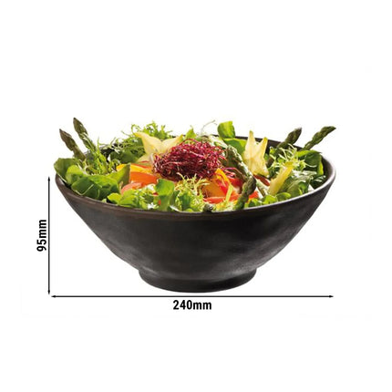 GGM Gastro (6 pcs) Salad Bowl - MARONE - Melamine - 1.4L - round - Ø 240mm - Black/Brown