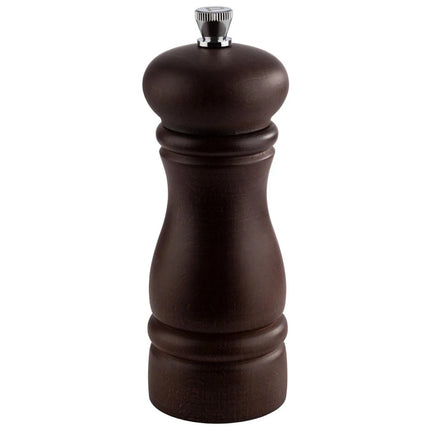 GGM Gastro (6 pcs) Salt Mill PREMIUM - ETERNAL - Beech Wood - Height: 155mm - Dark Brown