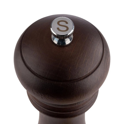 GGM Gastro (6 pcs) Salt Mill PREMIUM - ETERNAL - Beech Wood - Height: 155mm - Dark Brown