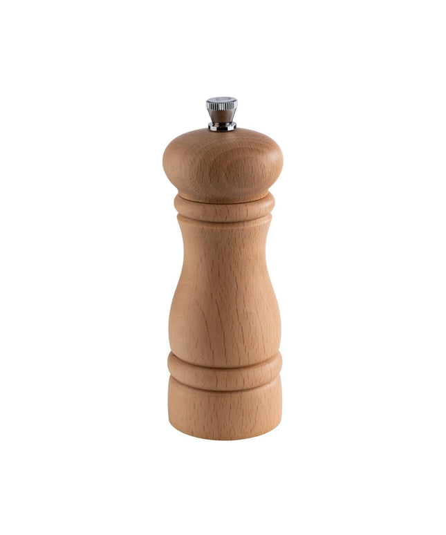 GGM Gastro (6 pcs) Salt Mill PREMIUM - ETERNAL - Beech Wood - Height: 155mm - Light Brown