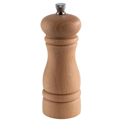 GGM Gastro (6 pcs) Salt Mill PREMIUM - ETERNAL - Beech Wood - Height: 155mm - Light Brown