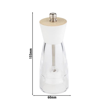 GGM Gastro (6 pcs) Salt Mill PREMIUM - FRIDA - Acrylic - Height: 155mm - Clear