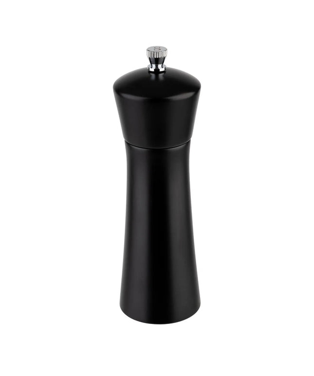 GGM Gastro (6 pcs) Salt Mill PREMIUM - MIDNIGHT - Stainless Steel & Acacia Wood - Height: 170mm - Black
