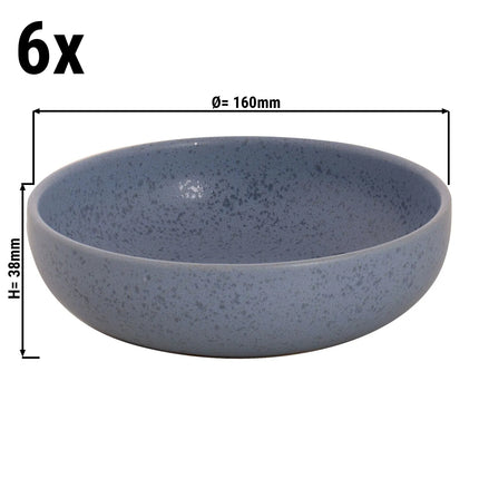 GGM Gastro (6 pcs) SANDY LOAM | Deep Plate - Stoneware - Ø160mm - Blue