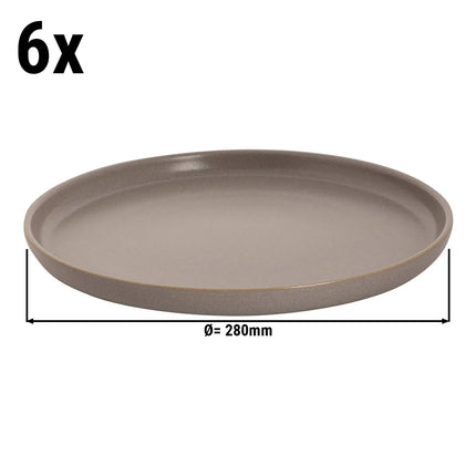 GGM Gastro (6 pcs) SANDY LOAM | Plates - flat - Stoneware - Ø280mm - Grey