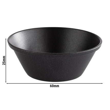 GGM Gastro (6 pcs) Sauce Cup - 6-piece Set - Stainless Steel - 40ml - round - Ø60mm - Black