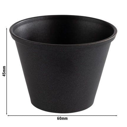 GGM Gastro (6 pcs) Sauce Cup - 6-piece Set - Stainless Steel - 60ml - round - Ø60mm - Black