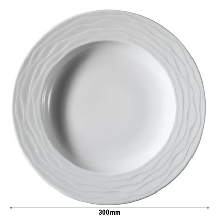 GGM Gastro (6 pcs) SEA WAVE | Deep Plate - Porcelain - Ø300mm - White