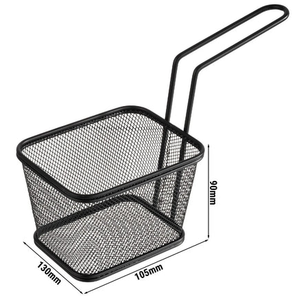 GGM Gastro (6 pcs) Serving Basket - SNACKHOLDER - Stainless Steel - Rectangular - 130x105mm - Black