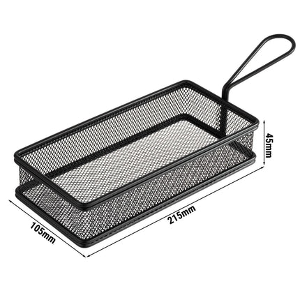 GGM Gastro (6 pcs) Serving Basket - SNACKHOLDER - Stainless Steel - Rectangular - 215x105mm - Black