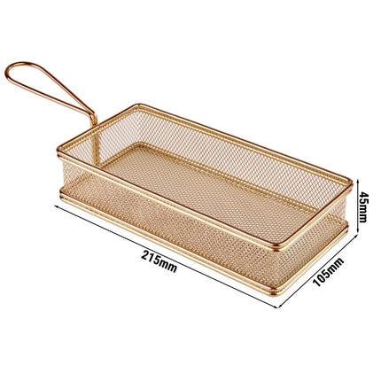 GGM Gastro (6 pcs) Serving Basket - SNACKHOLDER - Stainless Steel - Rectangular - 215x105mm - Copper