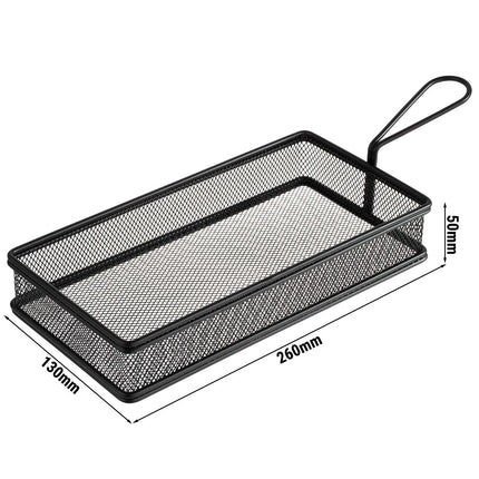 GGM Gastro (6 pcs) Serving Basket - SNACKHOLDER - Stainless Steel - Rectangular - 260x130mm - Black