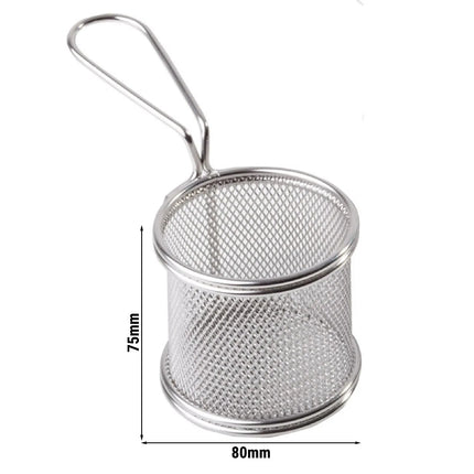 GGM Gastro (6 pcs) Serving Basket - SNACKHOLDER - Stainless Steel - Rectangular - 80x80mm - with 1 Handle