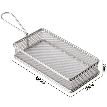 GGM Gastro (6 pcs) Serving Basket - SNACKHOLDER - Stainless Steel - Rectangular - 260x130mm