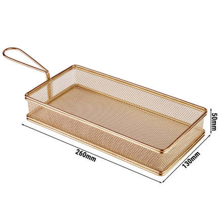GGM Gastro (6 pcs) Serving Basket - SNACKHOLDER - Stainless Steel - Rectangular - 260x130mm - Copper
