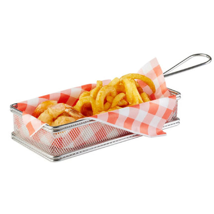 GGM Gastro (6 pcs) Serving Basket - SNACKHOLDER - Stainless Steel - Rectangular - 215x105mm
