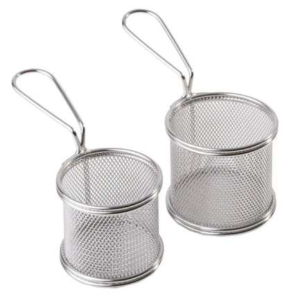 GGM Gastro (6 pcs) Serving Basket - SNACKHOLDER - Stainless Steel - Rectangular - 80x80mm - with 1 Handle